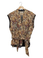 Mos Mosh Damen Weste Gr. L Jacquard Bindegürtel Elegant Mehrfarbig