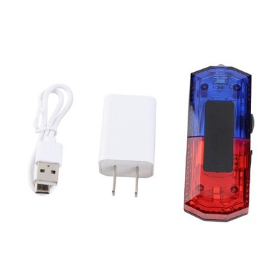 LED Shoulder Strobe Light Red Blue Flashing Lighting High Brightness Recharg SET