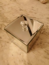 Square, Mirrored/Venetian glass Jewellery/trinket Box by M&S