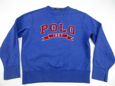 Mens Large Polo Ralph Lauren Sweatshirt crewneck spell out blue red