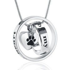 Forever in My Heart,No Longer by My Side Pet Cremation Jewelry for Ashes of D...