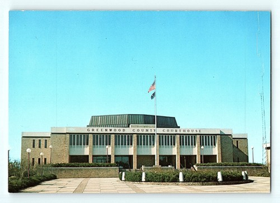 #ad Greenwood County Courthouse South CArolina Street View 4x6 Postcard F2 $8.04