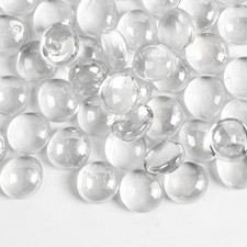 MBKHFLL 0.5lb Clear Glass Beads for Vases, Pebbles, 0.5LB,