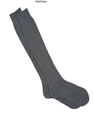 3 Pairs Womens Long Knee High Cotton Plain Socks Size 4-7