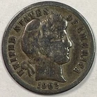 1902-S Barber Silver Dime Fine F Coin #15006