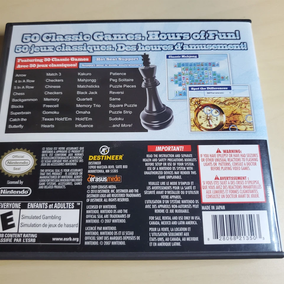 50 Classic Games (Nintendo DS, 2009) CIB * Canadian version Bilingual - Image 2 of 4