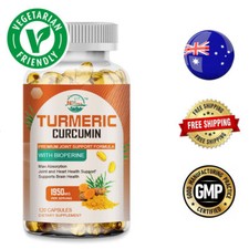 Turmeric Ginger Black Pepper 120 Capsules Curcumin Liposomal Highest Absorption
