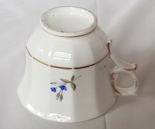 ENGLISH REGENCY PERIOD CUP, FLUTED, HAND PAINTED PEACH FLORAL DEC, CIRCA 1820'S - Picture 4 of 9