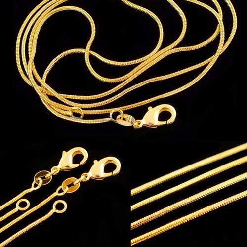 Unisex Elegante Lotes al por mayor Collar de Cadena de Serpiente Enchapado en Oro 18K 16-30 pulgadas - Imagen 14 de 14