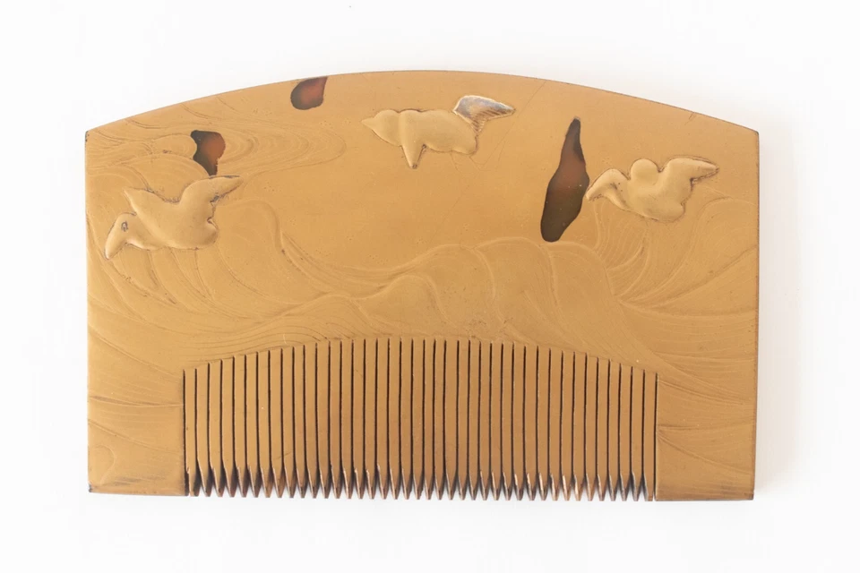 Accesorios para el cabello japonés peine peine japonés lacado dorado Makie pájaro (K00358) Foto 2 de 2