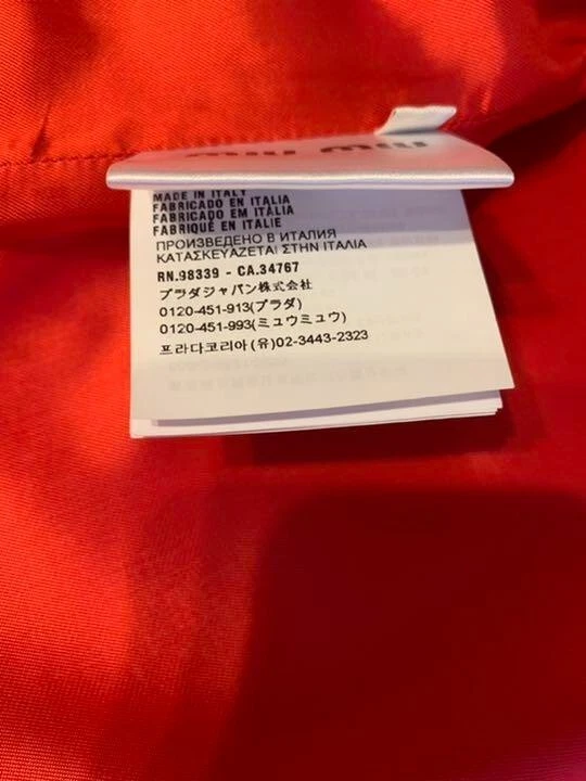 MIU MIU cappotto lungo miumiu taglia M rosso lunghezza 103 cm spalla a goccia spedito dal Giappone!! JP!