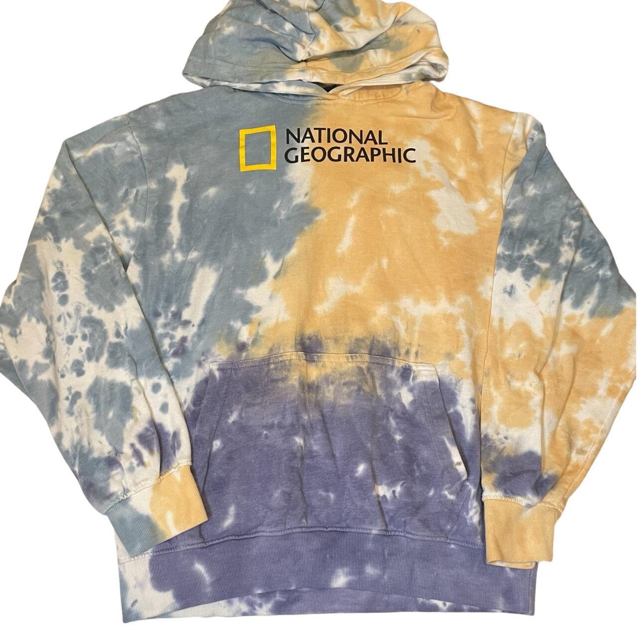 national geographic yellow tie dye hoodie