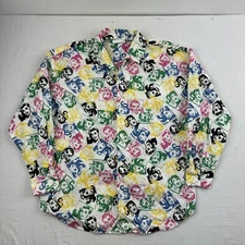 Vintage Esprit Sport Button Up Shirt Womens Small White Colorful Women Portraits