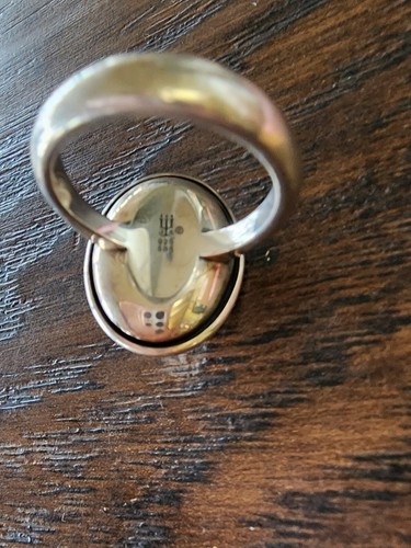 James Avery Retired 14kt Gold Center .925 Oval Ring Sz 8 - Picture 4 of 6