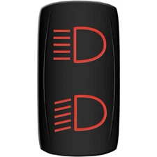 Moose Utility Division Rocker Switch - Hi/Lo Beam - Red | HLB-PWR-R