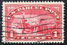 U.S. Used Stamp Scott #Q1 1c Parcel Post, Superb Jumbo. Wave Cancel. A Gem!