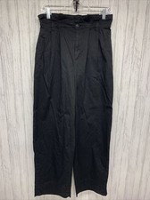 Womens Size M Everlane The Paper Bag Pant Organic Cotton Black EUC 
