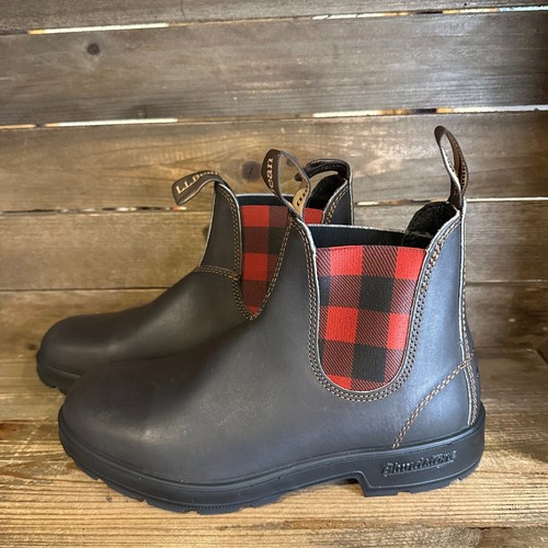 New Womens Blundstone 2308 LL Bean Plaid Brown Leather Ankle Boots Size 9 M - Picture 2 of 6