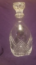 Courvoisier Cognac Cut Crystal Decanter with Crystal Stopper 10” Tall Vintage