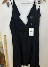 Bardot Dress Midi Black Fishtail LBD Sleeveless Size 8 (M) Stirs front and back