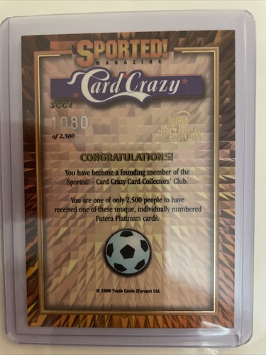 Futera Platinum 1998 Founder Member Card Crazy Mag No 1080 of 2500 - Rare - Picture 2 of 2