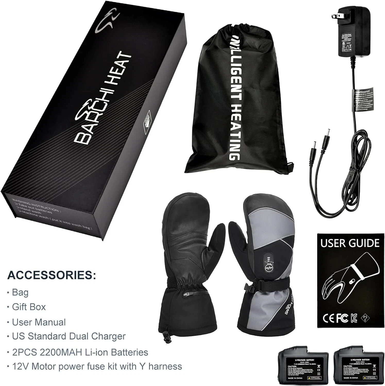Heated Gloves Touchscreen Water Resistant Heating Gloves XS
