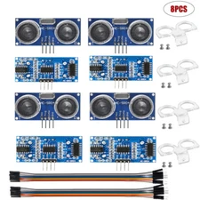 8pcs Ultrasonic Module HC-SR04 Distance Sensor+2pcs Mounting Bracket for Arduino