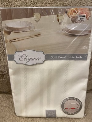 Elegance Rectangle Vinyl Tablecloth, 100% Waterproof  Spill Proof 52x52 