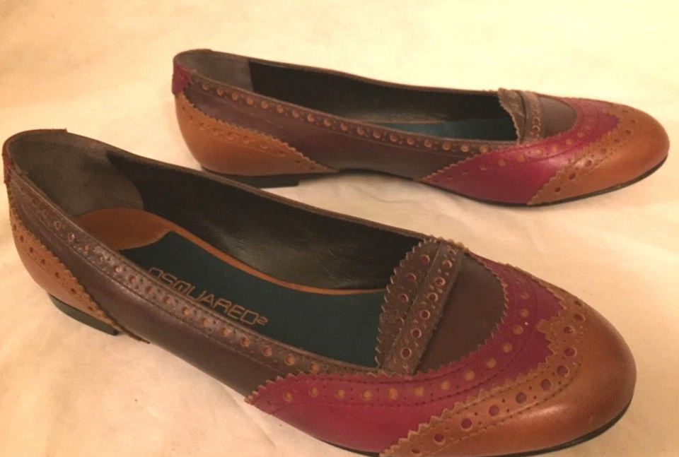 DSQUARED Mujer Zapatos Mocasines MARRÓN Multi Talla 37.5 US 7.5 Foto 4 de 4