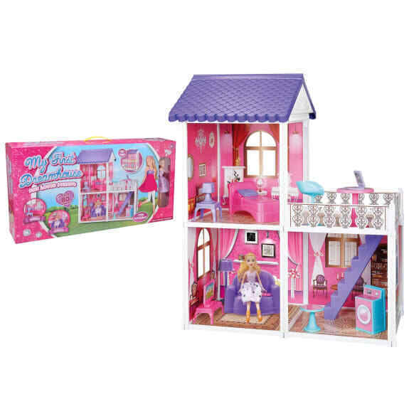 Elegant My First Dream House Kids Doll House Barbie Doll Balcony Playset  80pc.