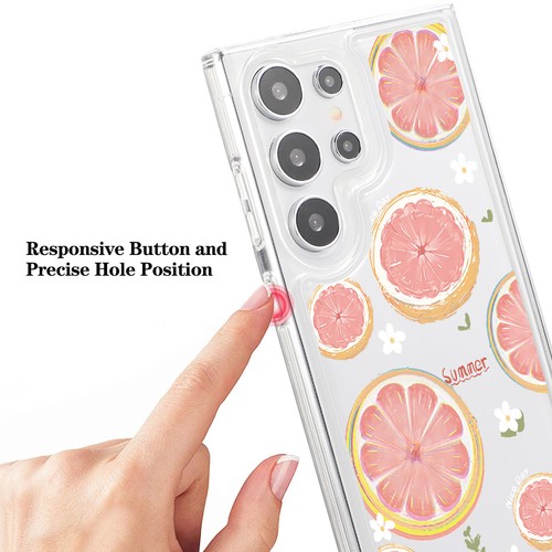 For Samsung Galaxy S24 Ultra S23 FE Case Shockproof Cute Fruit Clear Phone Cover - Picture 25 of 41