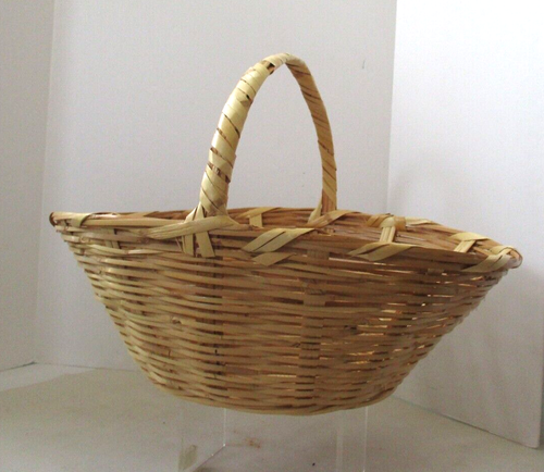 Cesta estilo capó bambú México vintage años 60-70 nueva - Imagen 8 de 22