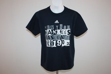 NWT New York Yankees YOUTH Medium M 10/12 Nice Adidas Navy Blue T-Shirt