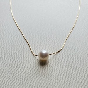 Floating Freshwater Pearl Pendant Necklace 14K Yellow Gold Filled ...