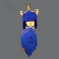 Latin Dance Tops Women Ballroom Dresses Female Clothing Midi Tassels Skirt Wear