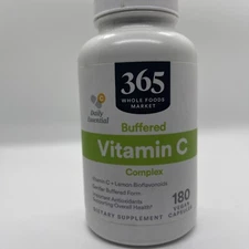 365 Whole Foods Market Buffered Vitamin C Complex 180 Capsules Exp: 09/26