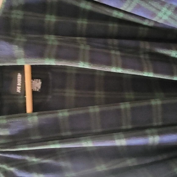 Bata polar Joe Boxer vintage verde y azul marino a cuadros para hombre talla única nueva sin etiquetas Foto 4 de 4