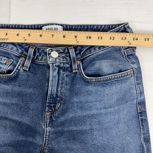 Agolde Jeans Women Size 25 Blue Medium Wash Devon Low Rise Straight Leg Organic - Picture 11 of 17