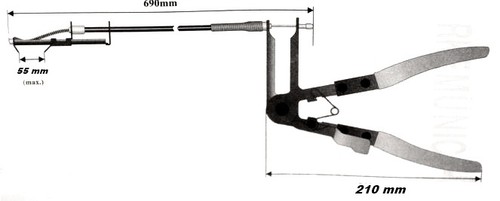 PINZA STRINGI FASCETTE PER MANICOTTI AUTO MOTO CON CAVO FLESSIBILE 690 mm - Foto 5 di 6