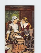 Postcard Why don't you speak for yourself, John? Sewing Scene Art Print