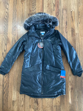 Columbia Barrett Spur Ii Black Dot Turbo Down Parka Womens Sz L, 2xl ($600)