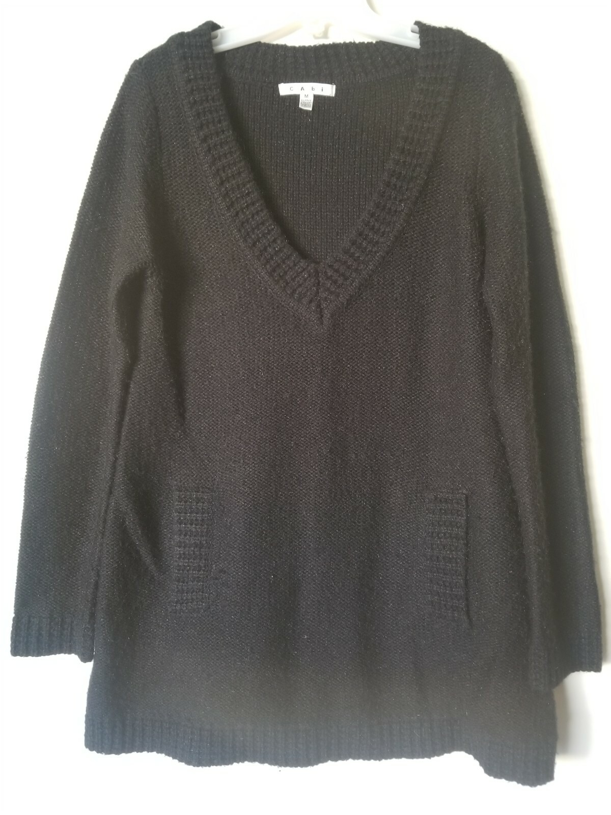 CAbi Basic Solid Black Large Knit Long Sleeve Pul… - image 1