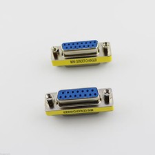 VGA/SVGA DB15 D-SUB 15 Pin 2 Rows Female To Female Mini Gender Changer Adapter