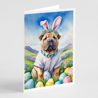 Shar Pei Easter Egg Hunt Greeting Cards and Envelopes Pack of 8 DAC5175GCA7P