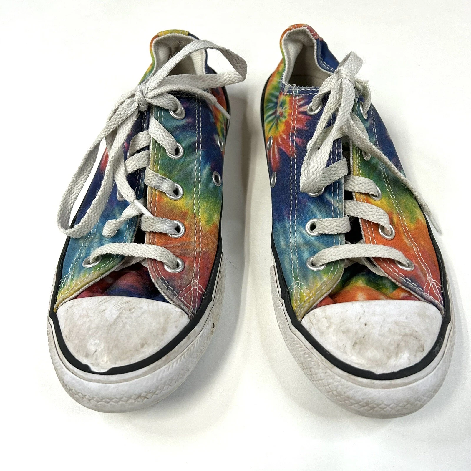 Sneakers Converse unisex giovani bambini taglia 2 basse stringate tie dye giallo #1571