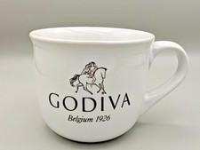 GODIVA Belgium 1926 Coffee Mug Horse Logo White Ceramic Oversized 20oz