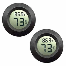 2 Mini LCD Indoor Outdoor Digital Thermometer Round Shape with Max/Min Tem2