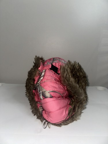 Hot Shot Thinsulate Adult One Size Pink Camo Winter Hat Ear Flaps Realtree - Picture 7 of 9