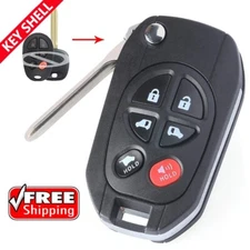 Modified Flip Remote Key Shell Case for Toyota Sienna 2004-2018 Fob 5+1 6 Button