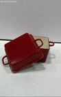 Technique Red Cast Iron Enameled Square Dutch Oven